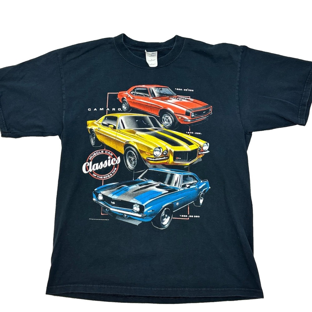 Chevy Camaro Classic Muscle Cars 60's 70's Graphic Tee Chevrolet GM Sz L Y2K